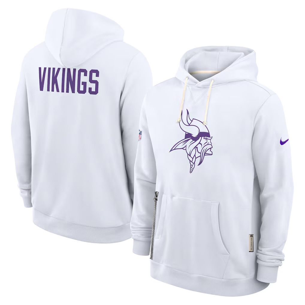 Men 2026 NFL Minnesota Vikings hoodie white 01-0